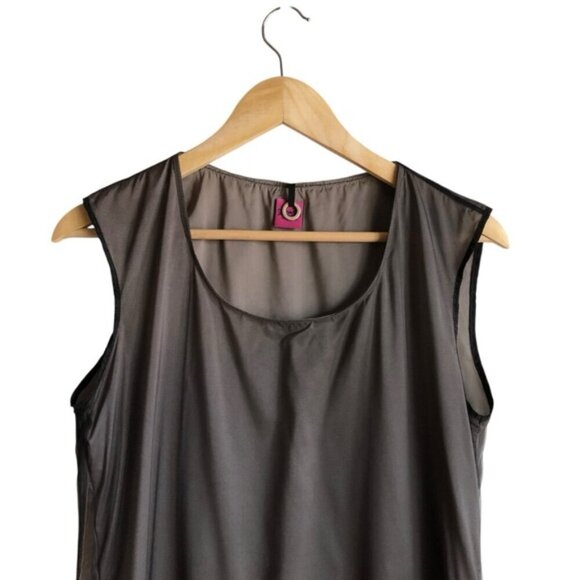 Save the Queen Dress XL Gray and Black Sleeveless Satin - Picture 3 of 16